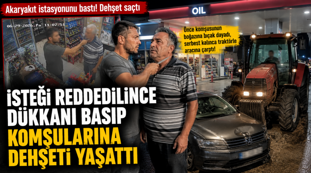 İsteği Reddedilince Akaryakıt İstasyonunu Bastı: Komşusunun Boğazına Bıçak Dayadı