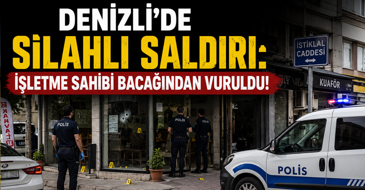 Denizli’de iş yerine silahlı saldırı! İşletme sahibi bacağından vuruldu