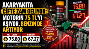 Akaryakıta Bir Zam Daha: Motorin 75 TL’yi Geçiyor, Benzin de Artıyor