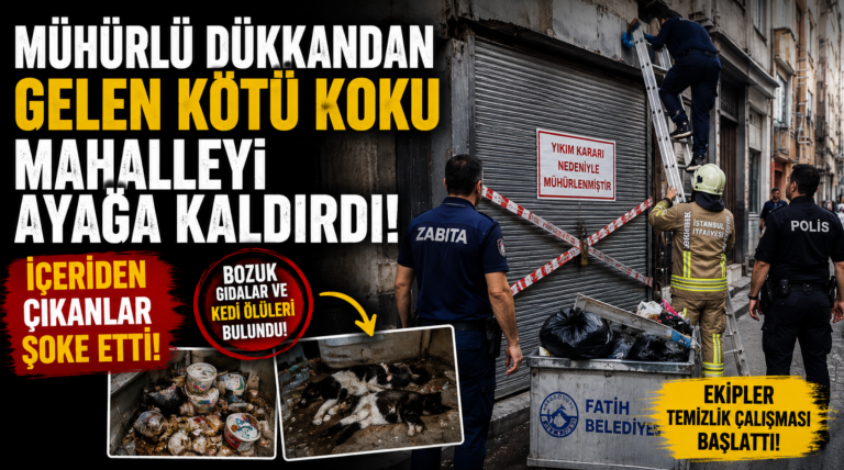 Mühürlü boş dükkandan yayılan kötü koku ekipleri harekete geçirdi