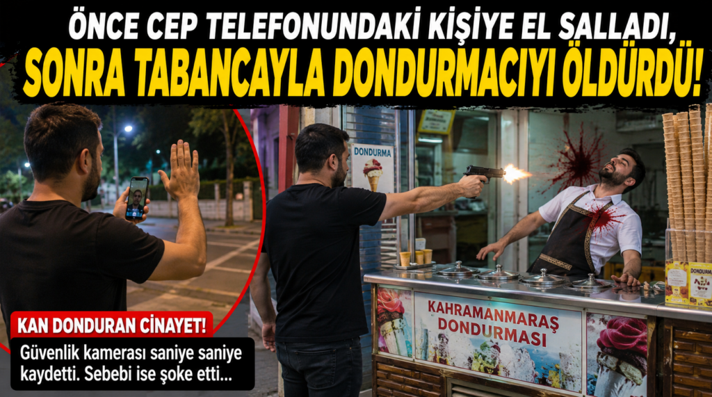 Dondurmacı Cinayetinde Şok Güvenlik Kamerası Görüntüsü! Telefona El Sallayıp Kurşun Yağdırdı