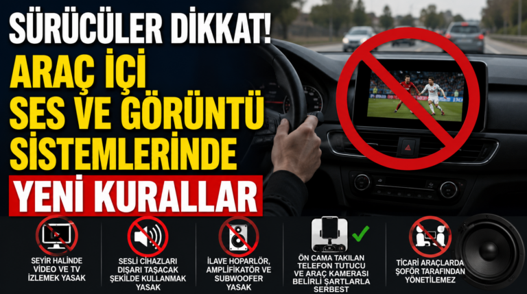 Sürücülere Yeni Düzenleme: Araç İçi Ses ve Görüntü Sistemlerinde Kurallar Değişti