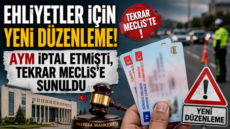 Ehliyetler için yeni düzenleme! AYM iptal etmişti, tekrar Meclis’e sunuldu