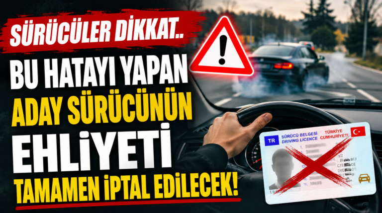 Sürücüler dikkat.. Bu hatayı yapan aday sürücünün ehliyeti tamamen iptal edilecek!