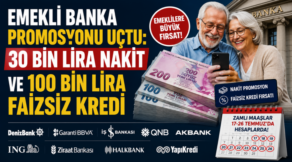 Emeklilere Banka Yarışı Kızıştı: Promosyon 30 Bin TL’ye, Faizsiz Kredi 100 Bin TL’ye Çıktı