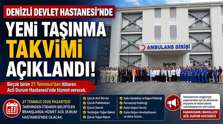 Denizli Devlet Hastanesi’nde Yeni Taşınma Takvimi Belli Oldu: İşte taşınacak birimler