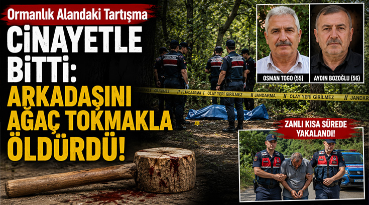 Ormanlık alandaki tartışma cinayetle bitti: Arkadaşını ağaç tokmakla öldürdü!